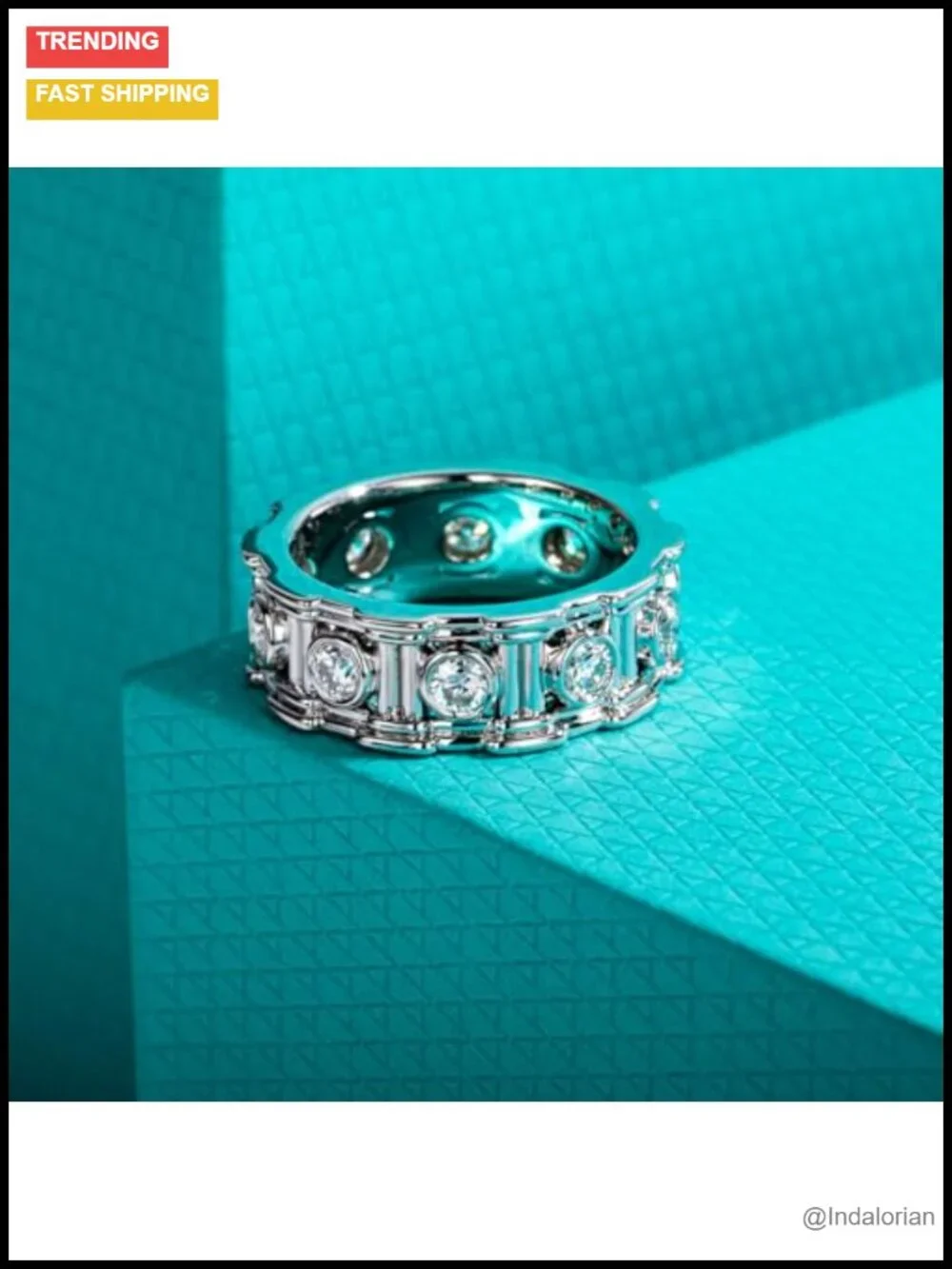 Moissanite Wedding Band Ring 925 Sterling Silver D Color VVS1 Eternity Ring